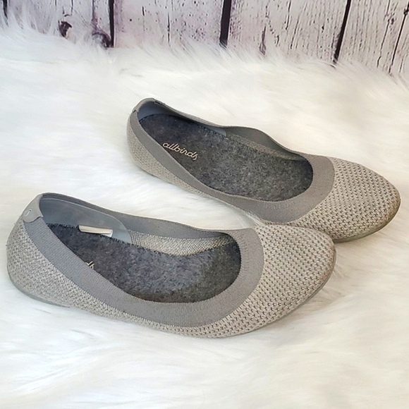 Allbirds Tree Breezers Ballet Flats Slate Gray Knit Comfy Slip-on Shoes Size 9 - Picture 15 of 17